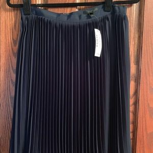 NWT J.Crew Pleated Navy Skirt